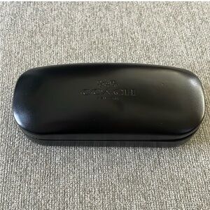 Coach Eyeglass Sunglass Black Hard Case Black Suede Interior Clamshell
